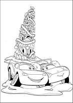 coloriage cars romance de noel